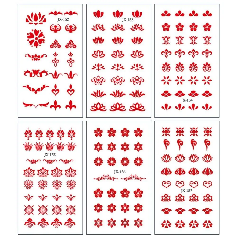 

Cute New Years Beauty Forehead Stickers Chinese Waterproof Eye Makeup Decal Firecracker Pattern Red Pattern Face Tattoo Children
