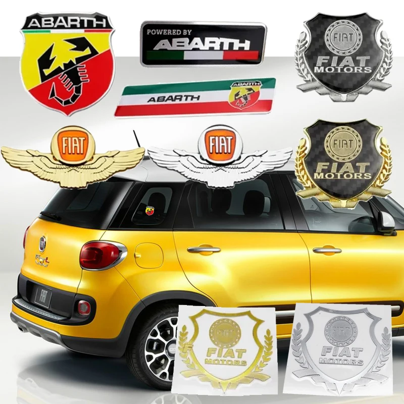 Adesivo de Logo para Janela e Carroceria para Fiat Abarth 500 500x Stilo Uno Palio Grand Punto Doblo Panda Bravo Tipo Ducato Siena Freemont