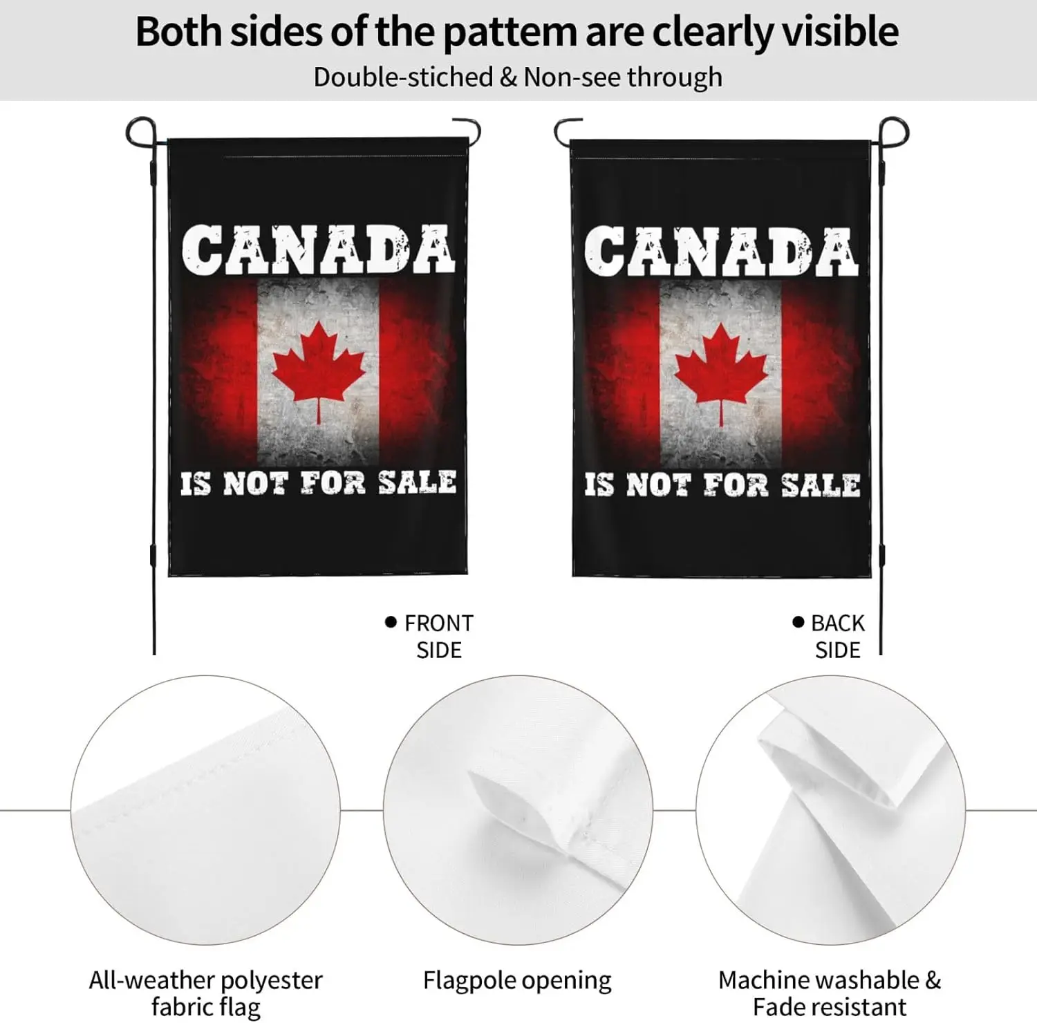 Canada is Not for Sale Garden Flags 12 x 18 Inches Double Sided Canadian Yard Flags for Indoor and Outdoor Decorations VVL Y EEZ