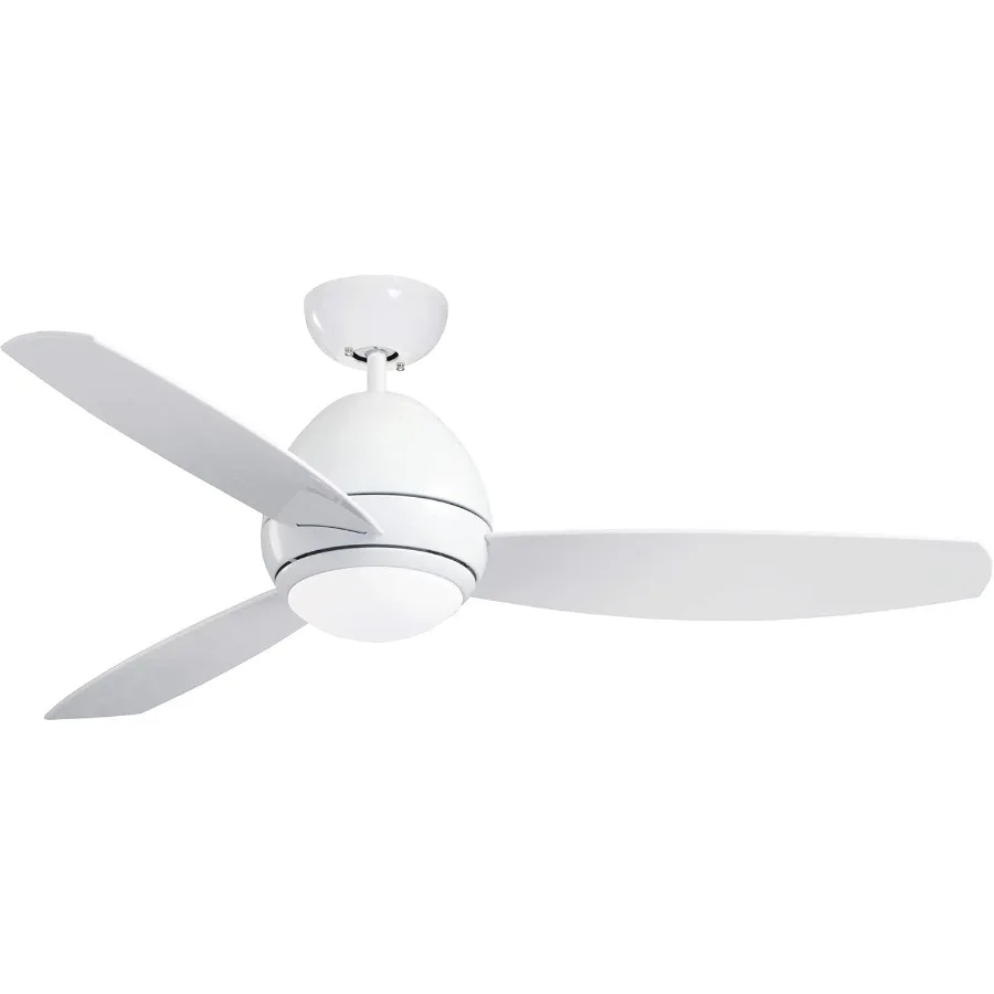 Modern Outdoor Ceiling Fan with Integrated LED Light Kit 52 Inch Diameter 6-Speed Remote Control Operation Low Profile Design w