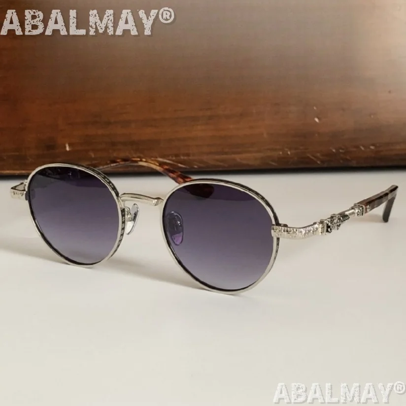 أفضل النظارات الشمسية عالية الجودة للرجال والنساء 8073 حجم 51-20-148 التيتانيوم نمط ريترو تصميم الأزياء نظارات شمسية UV400 مع صندوق