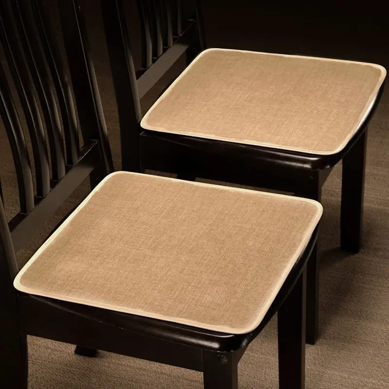 Simple Style Linen Seat Cushion All Season Chair Cushion Mats Solid Color Versatile Universal Seat Anti Slip Portable Square
