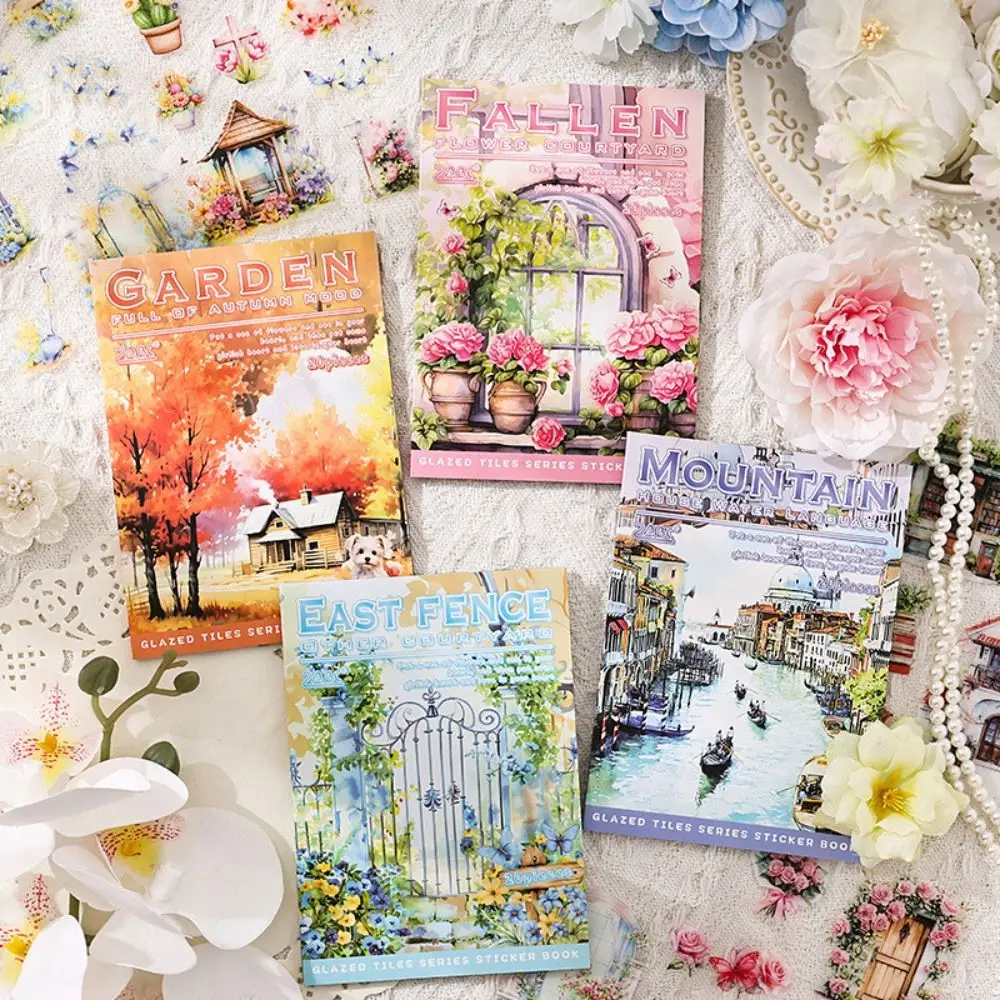 

20 Sheets Scrapbooking Stickers Self-adhesive Elegant DIY Collage Stickers Landscape Scenery Journal Card Making Stickers Gift