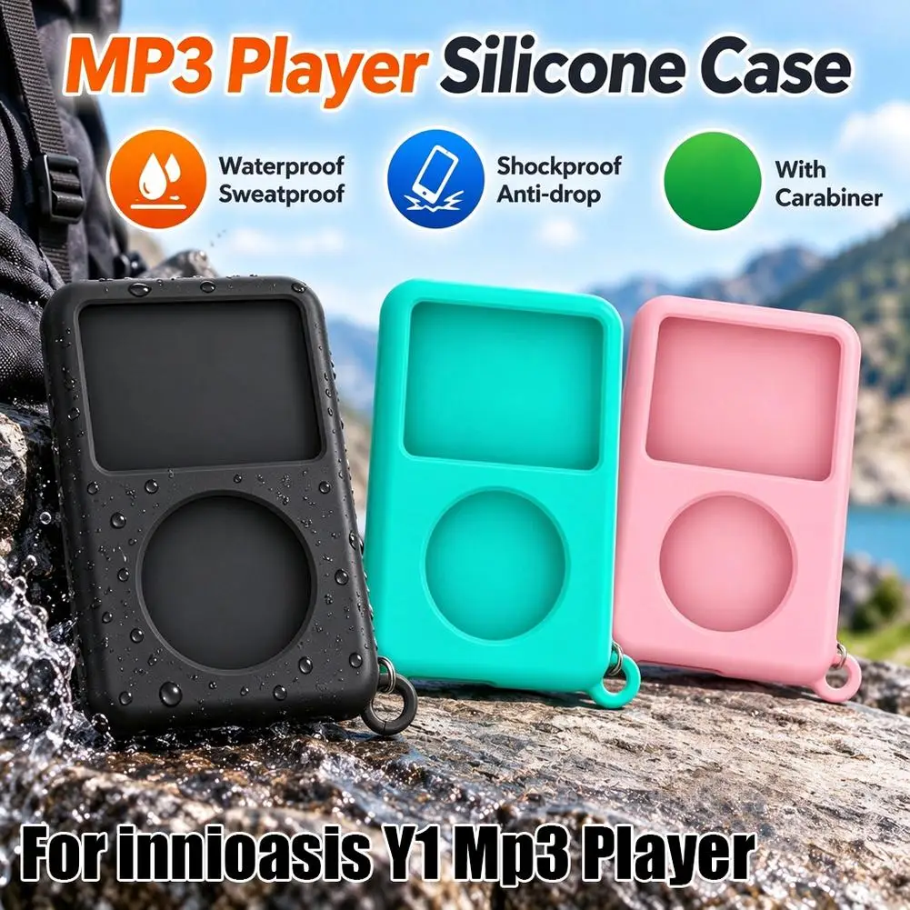 Silicone Case For Innioasis Y1 MP3 Player Cover Shockproof Soft Protective Skin Sleeve Anti Drop Shell Holder With Carabiner