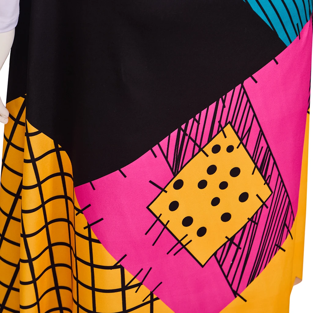 Аниме фильм Салли Косплей Костюм Ужас Зомби Косплей Платье Хэллоуин Рождественская Вечеринка Женское Тонкое Платье с Принтом Наряд