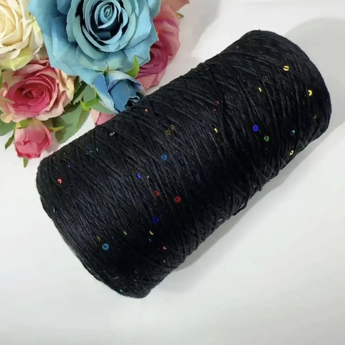 400g Pearl Sequin Yarn Thread,Cotton Thread Handmade DIY Crochet Thread, Soft Summer Hand Woven Yarn Knitting&Crocheting