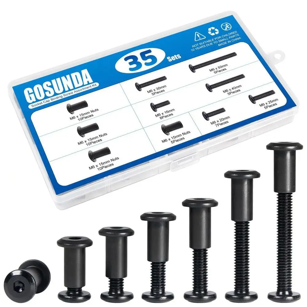 

M6 Size Hex Socket Head Cap Screws Corrosion Resistant Assortment Kit Internal Hex Bolts Carbon Steel Hex Socket Bolts