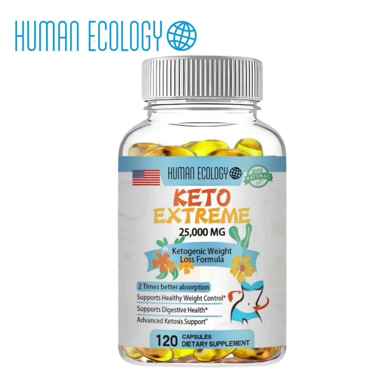 

Human Ecology Daitea Ketone Supplement 25,000 Mg-Weight Management, Fat Burning, 60/120 Tablets Non-GMO, No Rebound