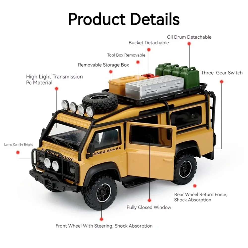 1:32 Land Rover Defenderของเล่นรถยนต์รุ่นOff-RoadยานพาหนะโลหะผสมDiecast Vanดึงกลับเสียงแสงคอลเลกชันเด็กของขวัญ