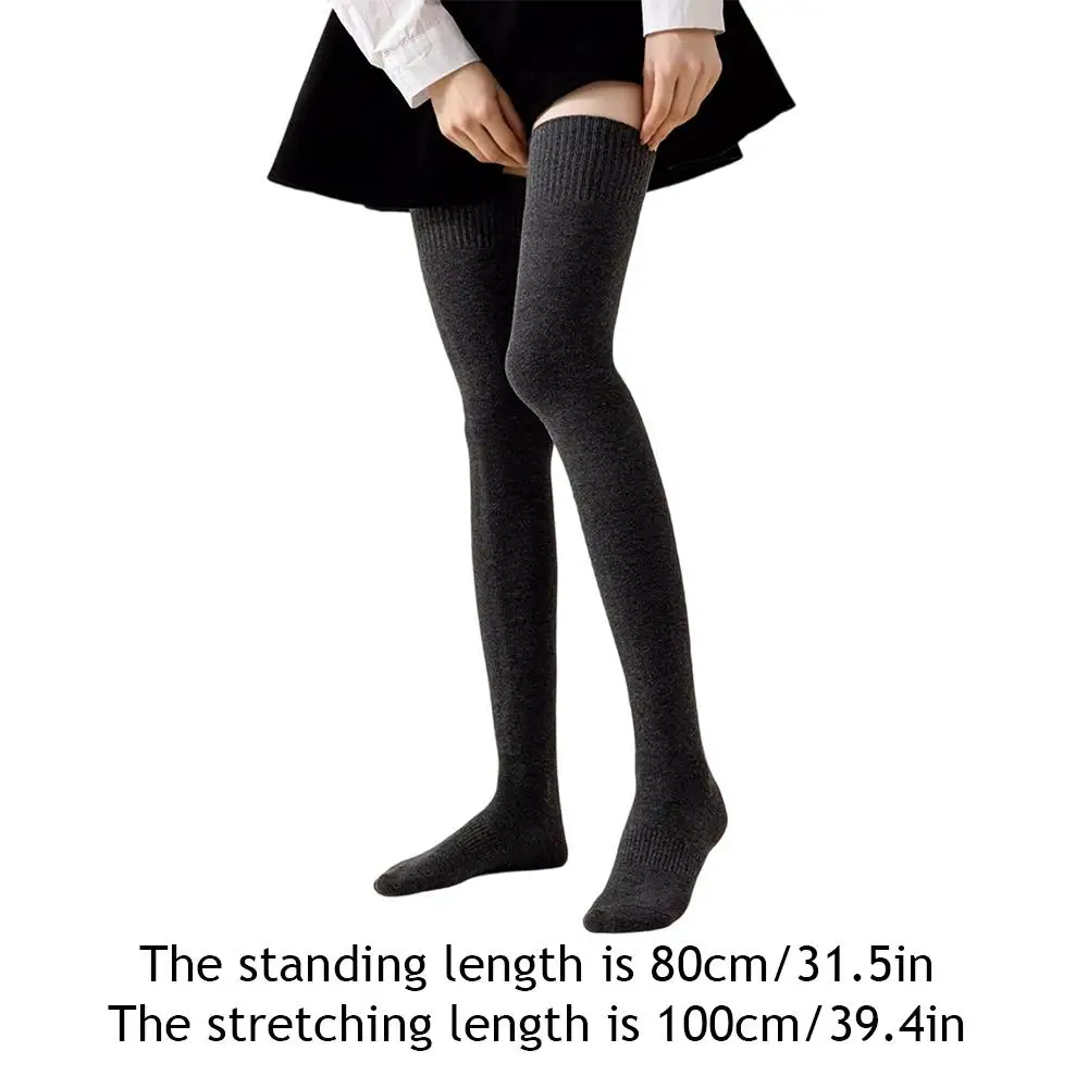 Frauen Winter Warme Lange Strümpfe Atmungsaktive Verdicken Casual Knie Hohe Socken Einfarbig Knielangen Strumpfwaren Socken Oberschenkel socken