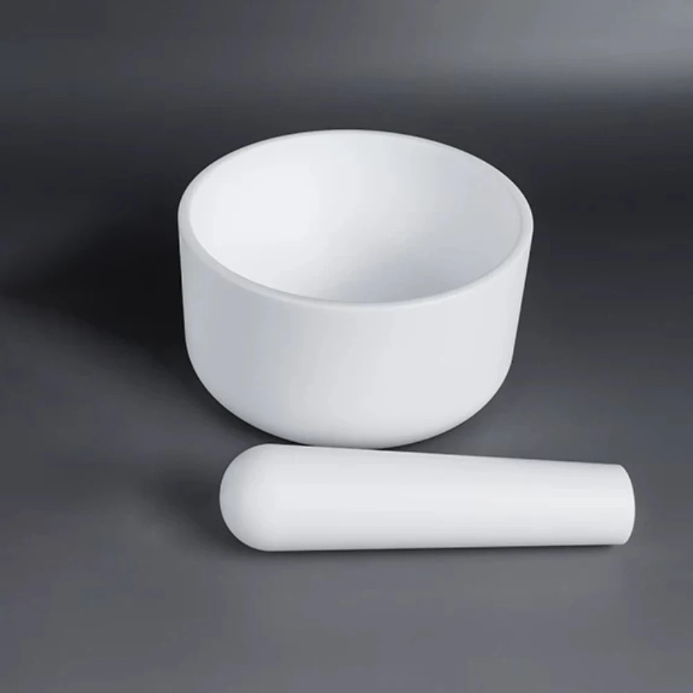 PTFE Mortar and Pestle Set, 100mm Diameter, Lab Grinding Bowl, Corrosion Resistant, Non-Stick, Wide Temperature Range