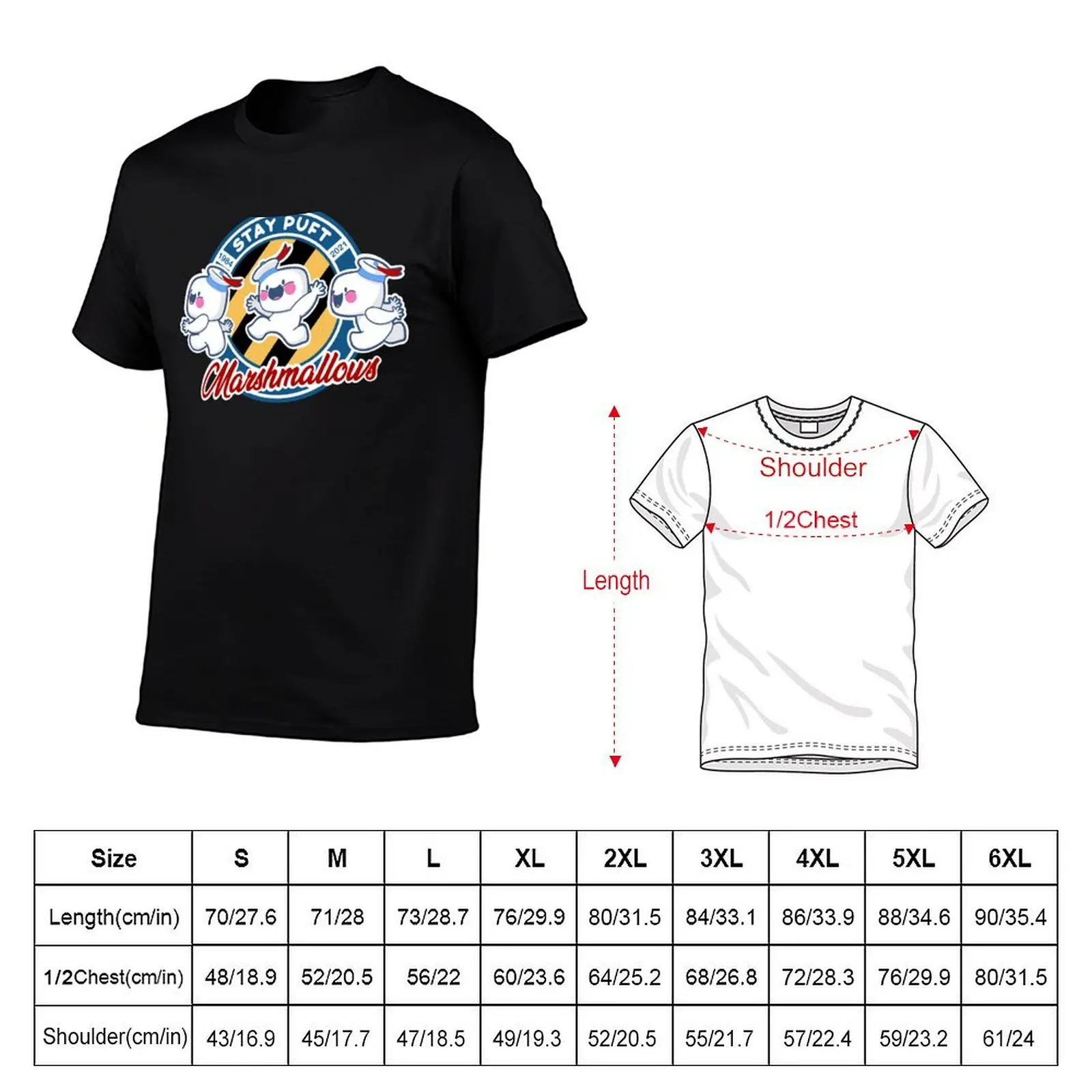 Stay Puft T-Shirt Basic Solid Color Short Sleeve T-Shirt
