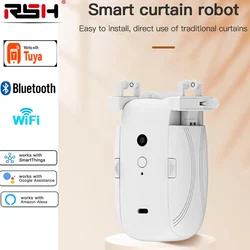 RSH Automatic curtain opener wifi/BL Smart Curtain robot Curtain motor T/U-Rail Tracks Gateway work with App,WiFi,Alexa,Google