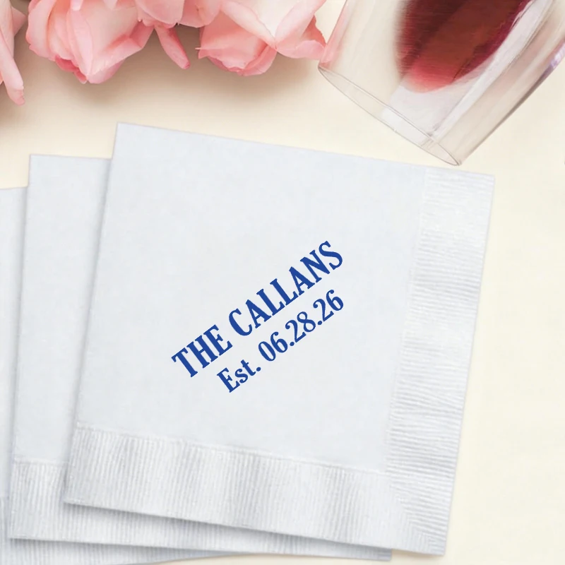 

50PCS Personalized Paper Napkin Disposable Paper Napkins, Custom Cocktail Napkins for Wedding Napkins, Birthday Napkins