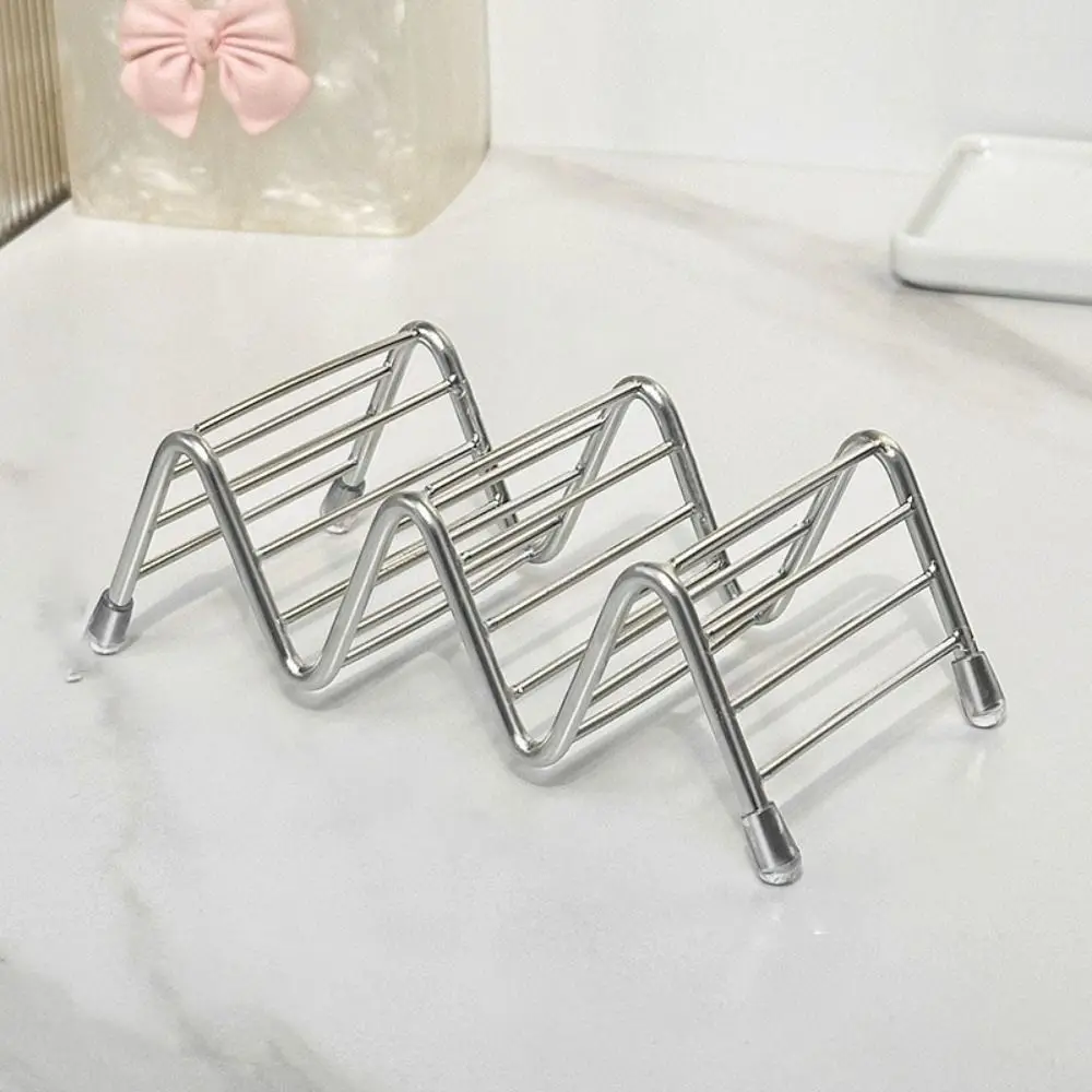 الفولاذ المقاوم للصدأ W-شكل حامل الصابون عدم الانزلاق الفضاء إنقاذ صحن الصابون الصدأ واقية W على شكل تخزين الصابون الرف تخزين الصابون الحمام