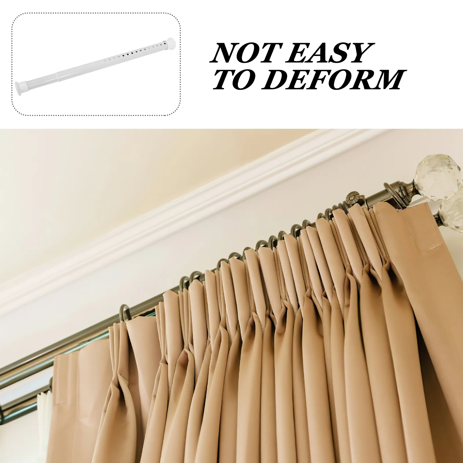 Curtain Telescopic Rod Tension Adjustable Shower Towel Holder Bars Bathroom Spring