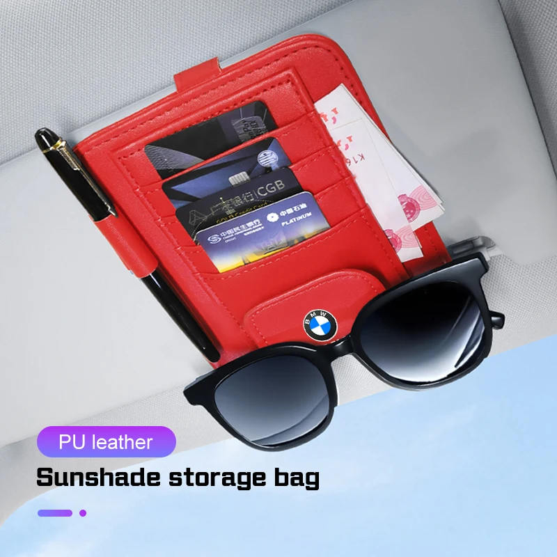 Car Visor Organizer Storage Multi-Pockets Glasses Clip For BMW 1 3 5 7 Series F40 F48 E70 E90 G20 G30 i7 i8 X1 X2 X3 X5 X4 X6 X7 view 2