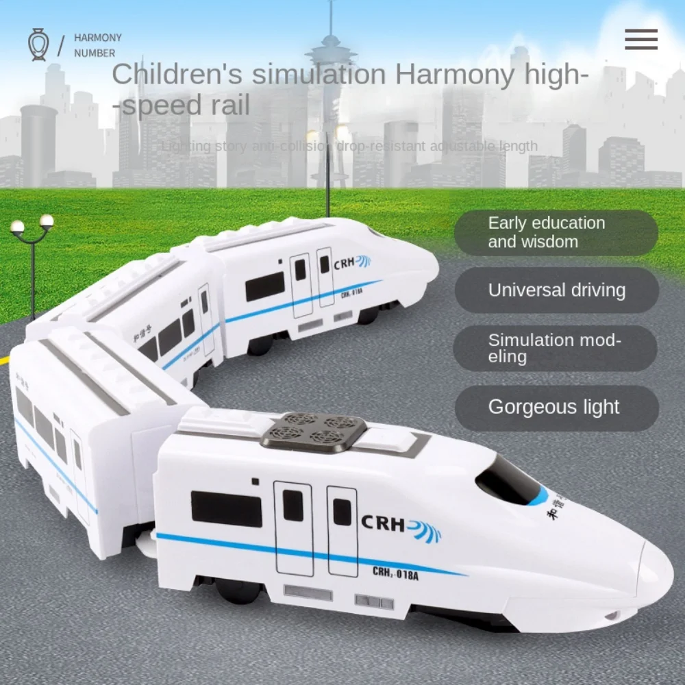 Train Électrique Universel Haute Vitesse Harmony 2025 - Jouet Train Avec Lumière, 3/4/5 Wagons Assemblables Facilement Pour Enfants