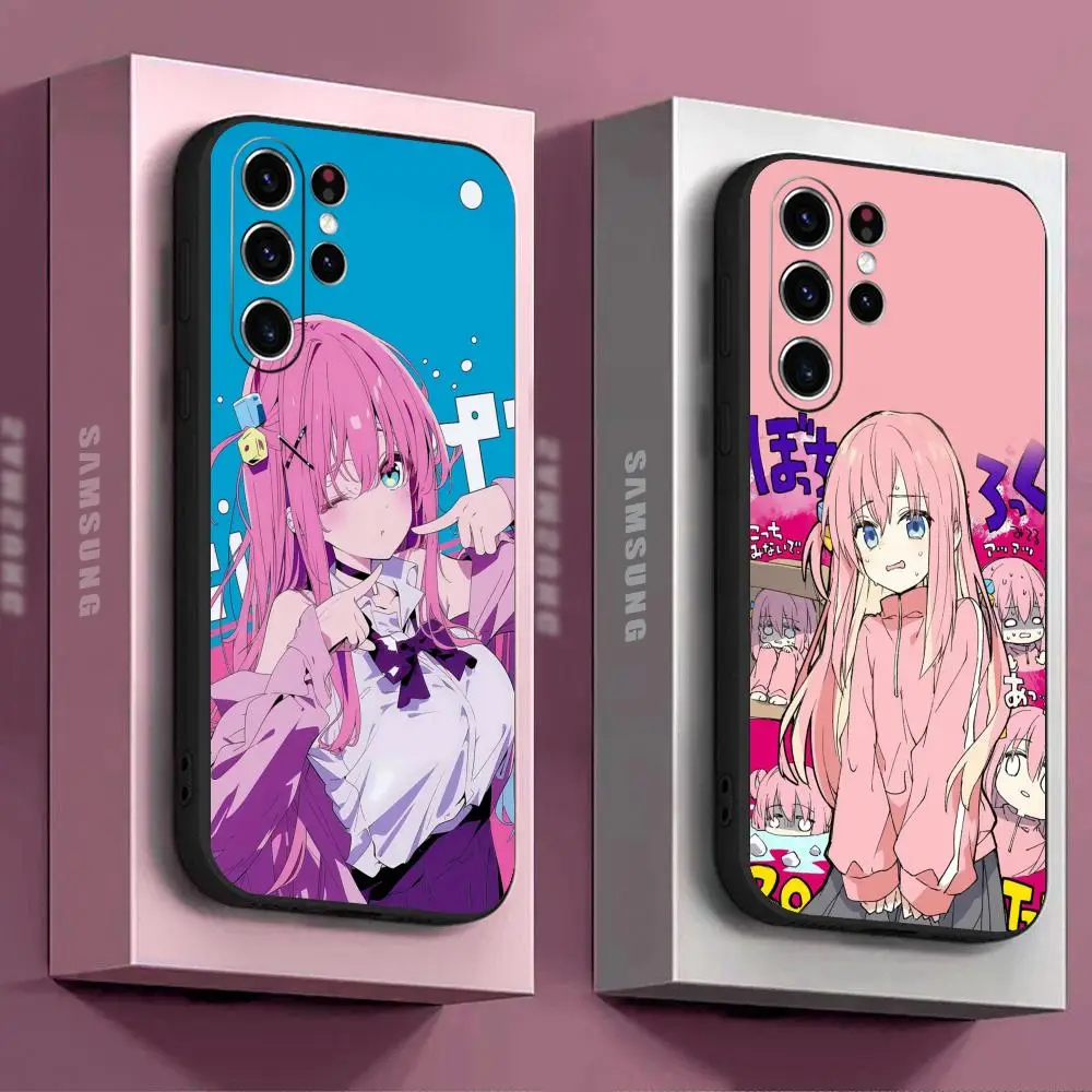 Bocchi the Rock Hitori Goto حافظة لهاتف سامسونج جالاكسي S25 S24 S23 S22 S21 S20 Plus Ultra Note20 Soft Black