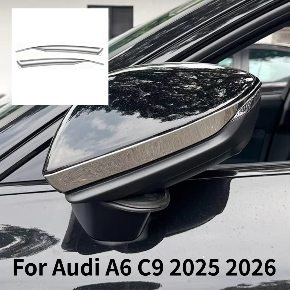 Car Upgrade For Audi A6 C9 2025-2026 Left-Hand Drive Rearview Mirror Anti-Collision Decorative Strip Exterior Trim Accessory