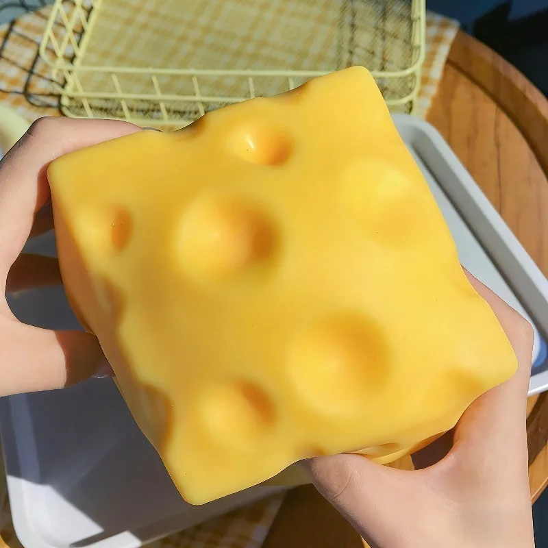 1PC Giant Cheese Squeeze Toy Extra Large Size Cheese Squishy Fidget Toys Slow Rebound Shapeable Venting Ball for Adults Gifts image 3