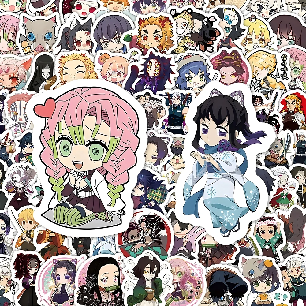 10/30/50/120pcs Cute Cartoon Demon Slayer Stickers Anime Kamado Nezuko Tanjiro Sticker DIY Notebook Helmet Phone Cool Decals Toy