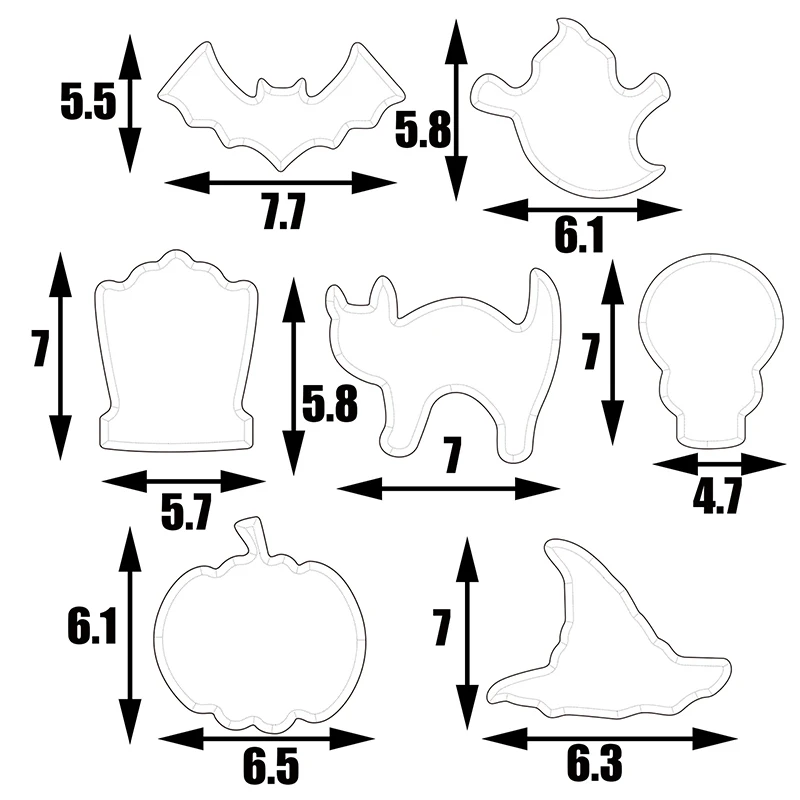 Halloween Series Collectin Cookie Cutter Stainless Steel Biscuit Knife Baking Fruit Kitchen Tools Mold Embossing Printing