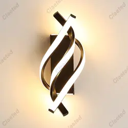 Lampada da parete a LED con design a spirale curva per camera da letto, comodino, corridoio, soggiorno, scala, corridoio, apparecchi di illuminazione