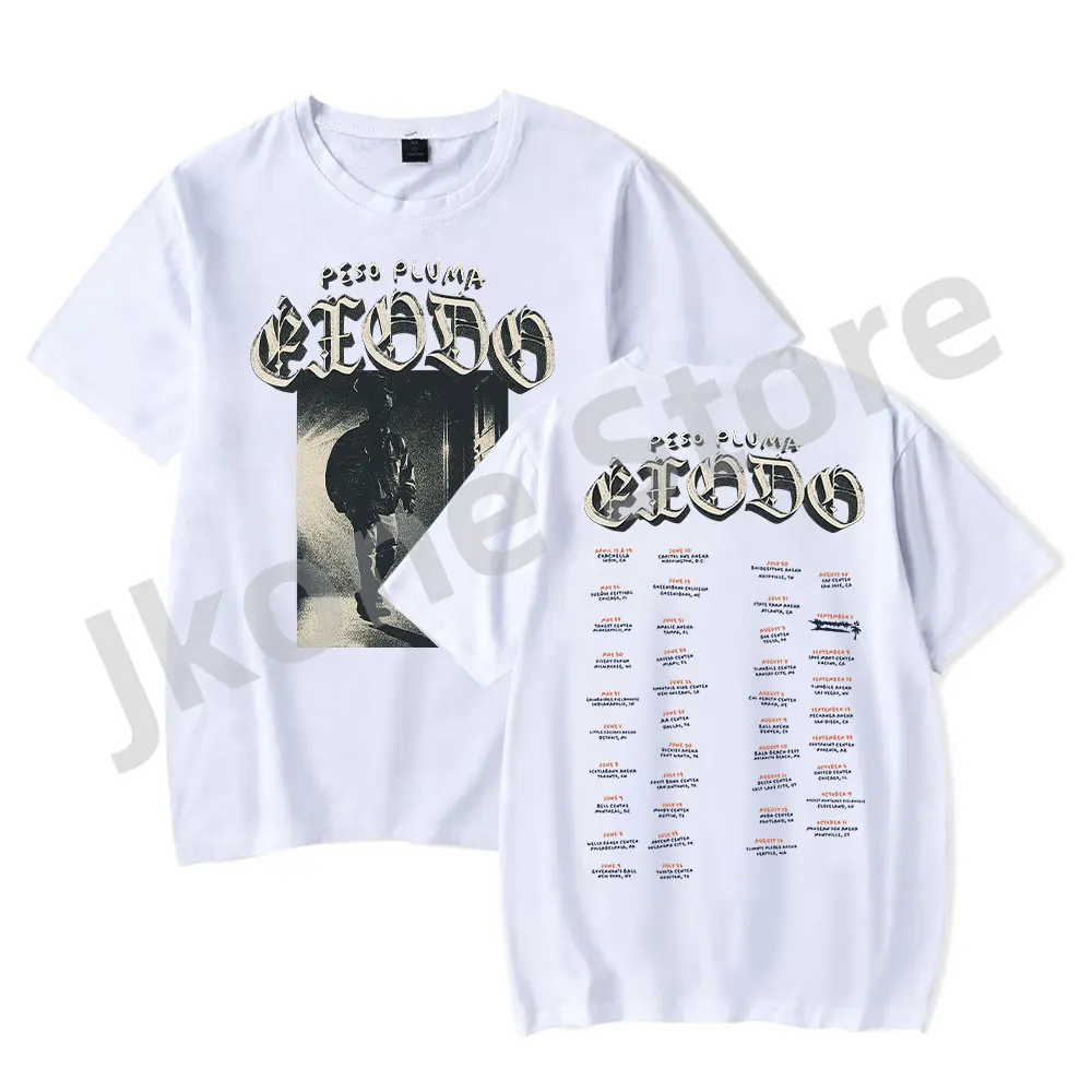 Peso Pluma Exodo Tour T-shirts Genesis Merch Tee Women Men Fashion Casual HipHop Short Sleeve Tshirts