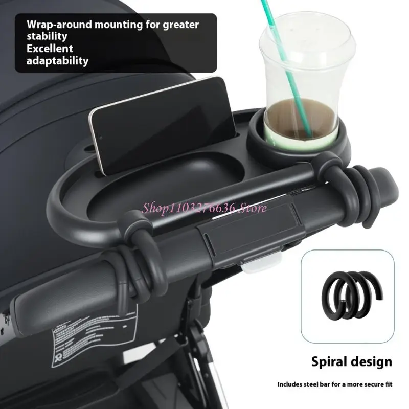 R6FD Strollers Tray Quick Install Detachable ABS Plastic For Busy Parents Black