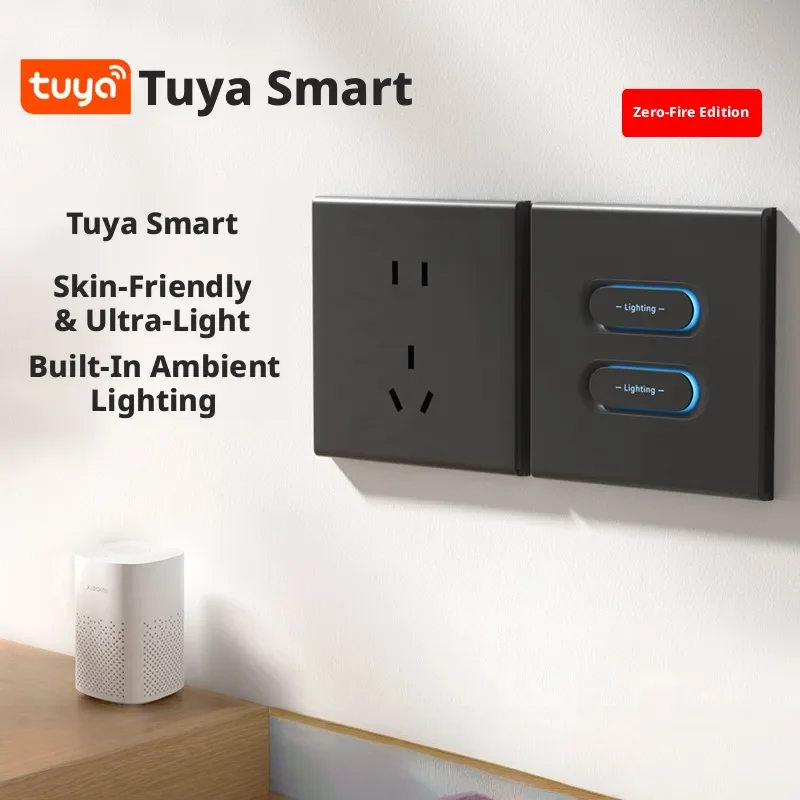 Tuya Smart Home Zigbee intelligence Switch Zero Fire Version Supports Voice Control Remote Control Timed Start AC220-240V
