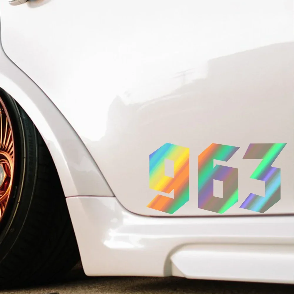 رقم 963 ملصق حائط من الفينيل لجسم السيارة نافذة خلفية شاحنات عربات جدران كمبيوتر محمول مقاوم للماء اكسسوارات السيارات الديكور التصميم #4