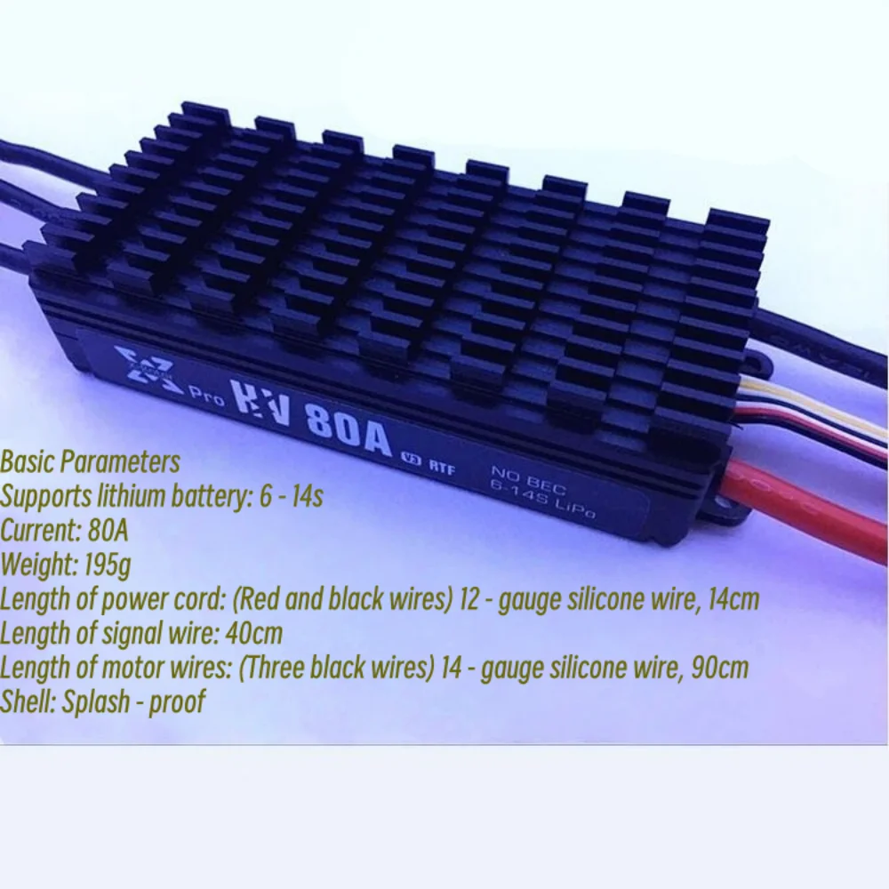 

RC FATJAY Hobbywing XRotor-80A-HV-V3 80A ESC 6-14S High-voltage Brushless Electronic Speed Controller for Plant Protection Drone