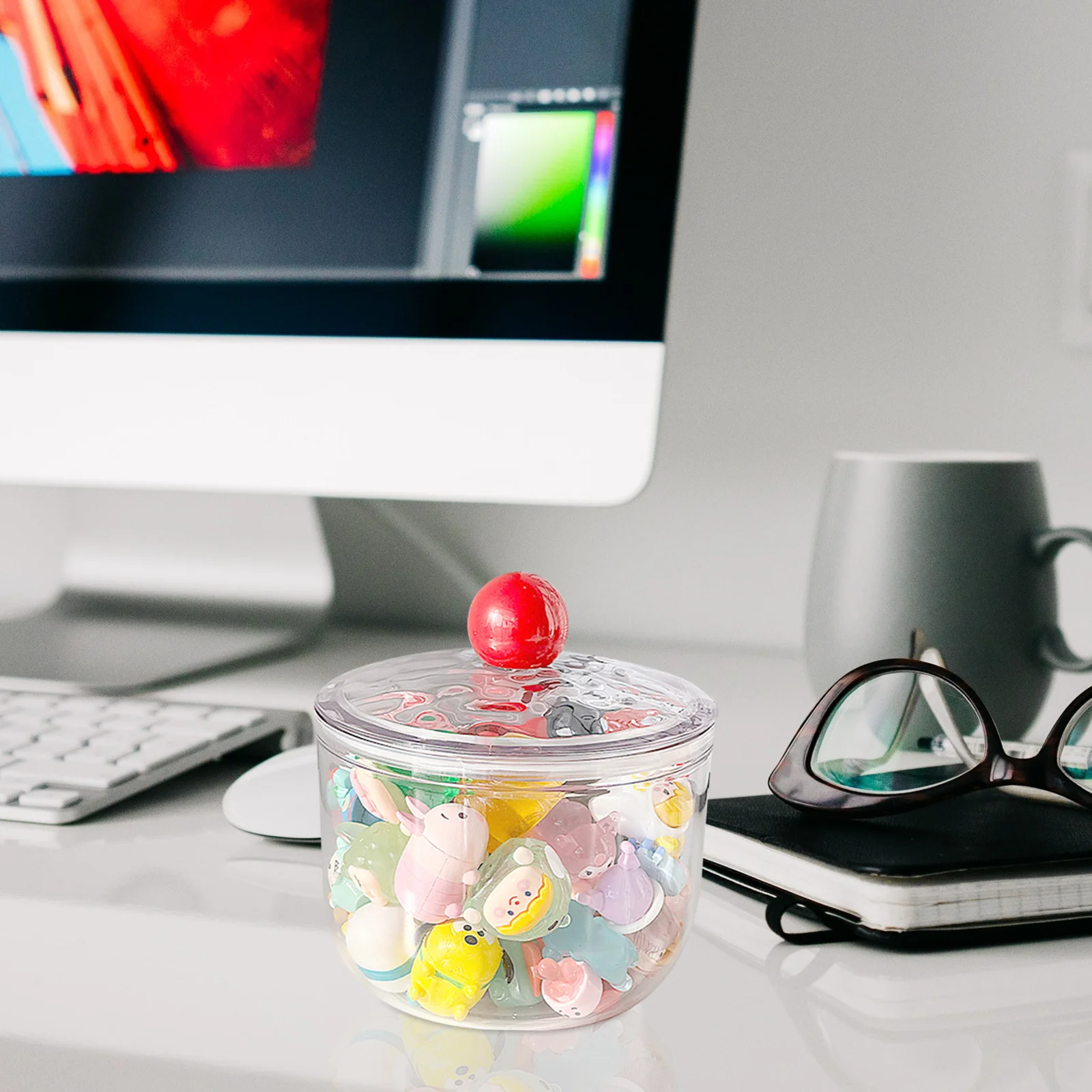 

Transparent Storage Box 900Ml Clear Airtight Container For Mini Figurines Candy Cookies Coffee Dry Food Kitchen Bathroom