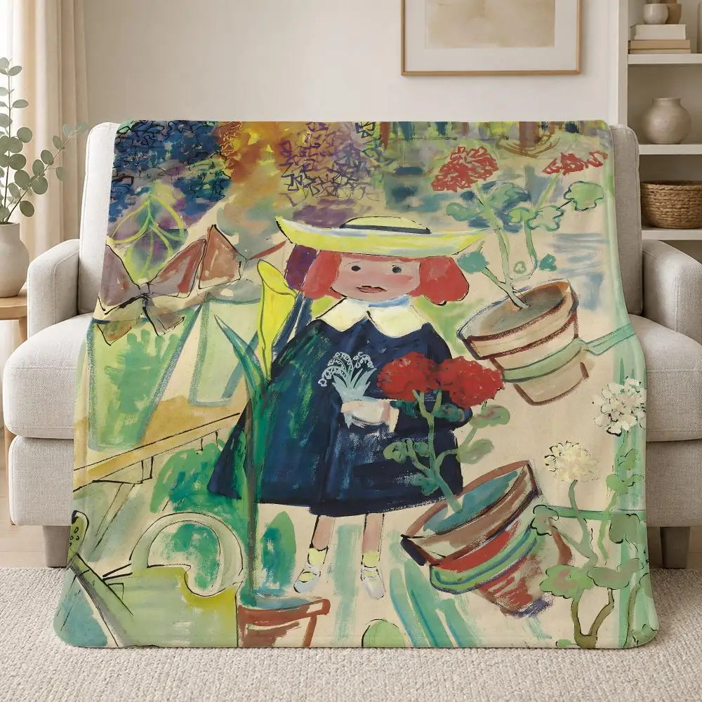 Classic Children's Book Character Madeline Throw Soft Plush Flannel Throw Blanket Sofa Bed Travel Home Decor