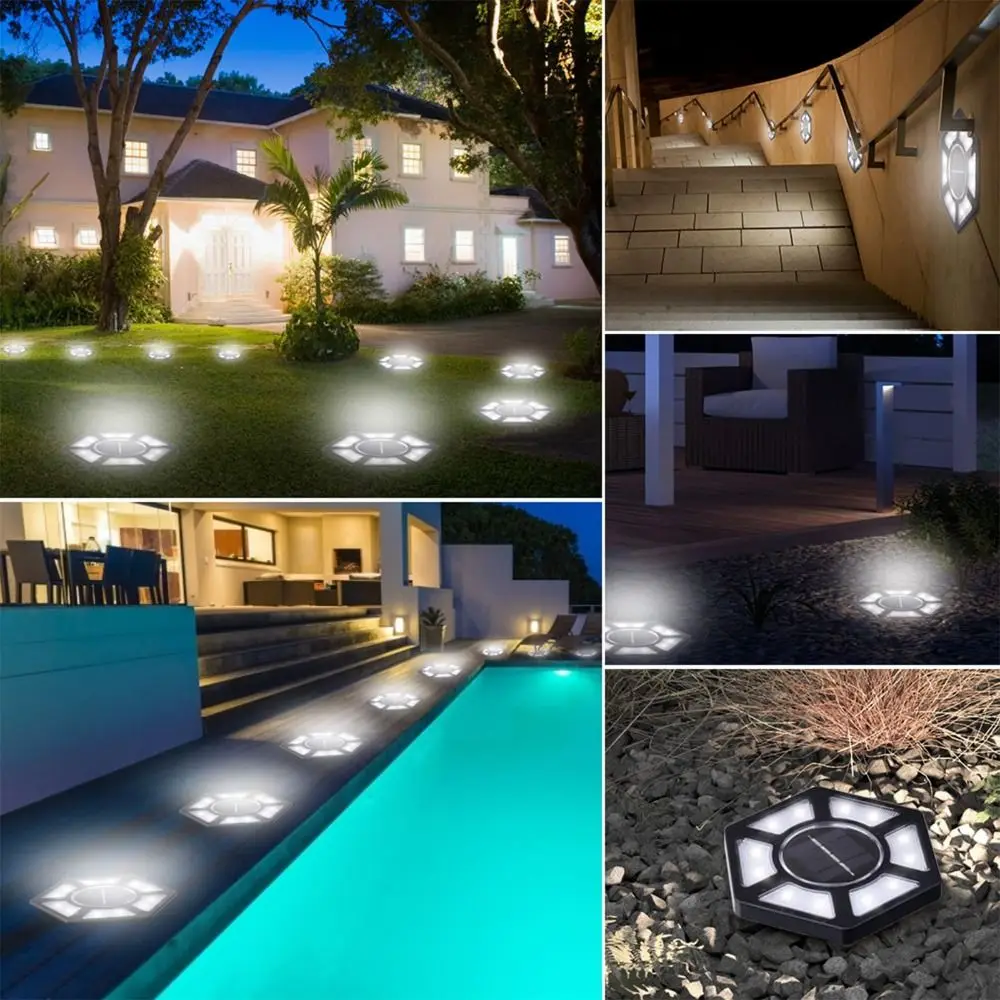 Waterproof Outdoor Solar Light New Simple Installation Garden Decor Disk Lights Courtyard Lamp Ground Lamp Outdoor