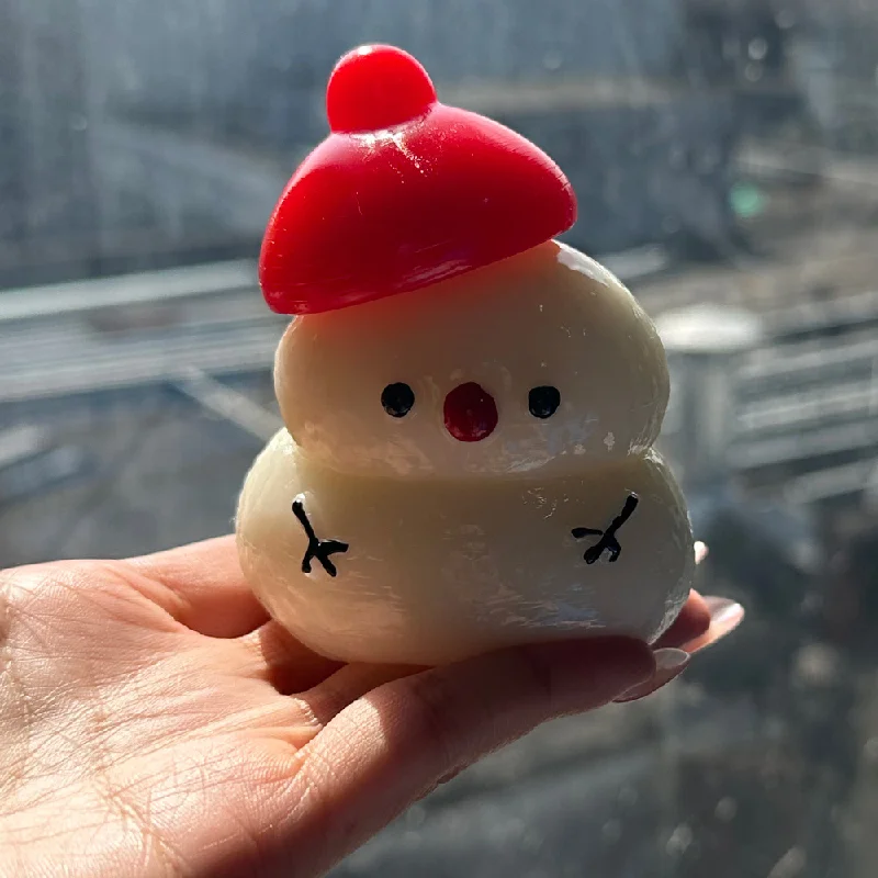Kawaii Kerst Rode Hoed Sneeuwpop Baby Crème Super Zachte DIY Handgemaakte Siliconen Fidget Squishy Speelgoed Trage Rebound Kerstcadeau Kinderen