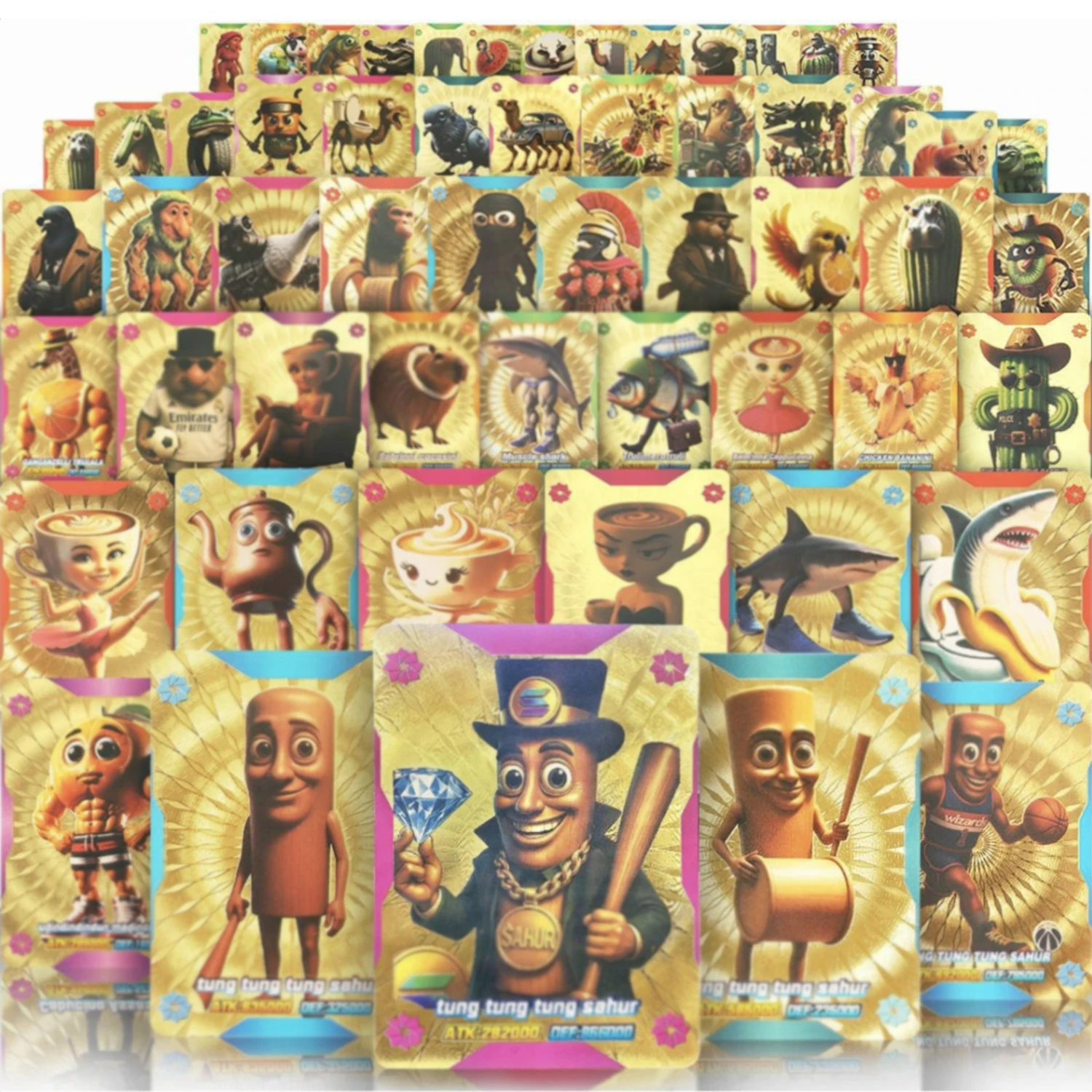 NEW Game Brainrot Collection Cards With Booklet Brainrot Trading Cards Box Tung Tung Saur Card Toy For Kid Gift
