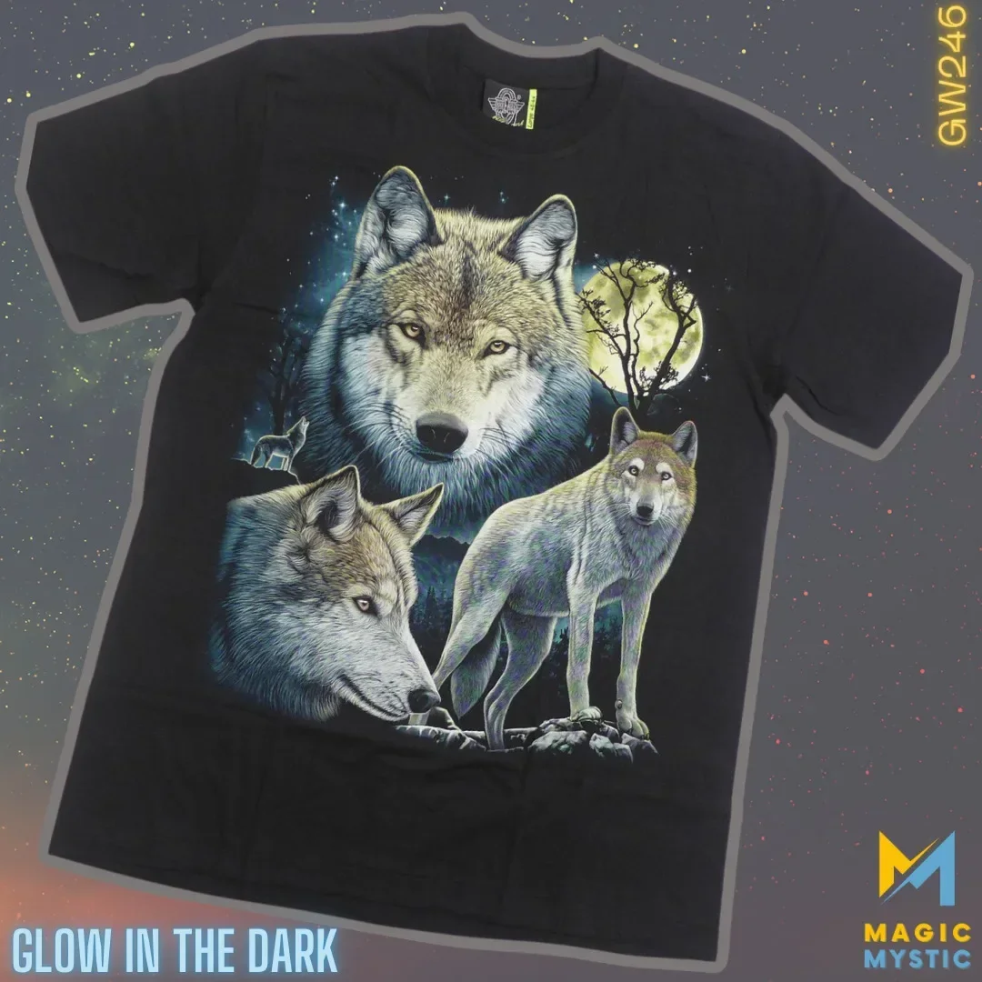 T-Shirt + Shorts Set Rock Chang Original Wolf Glow in the Dark Unisex Large