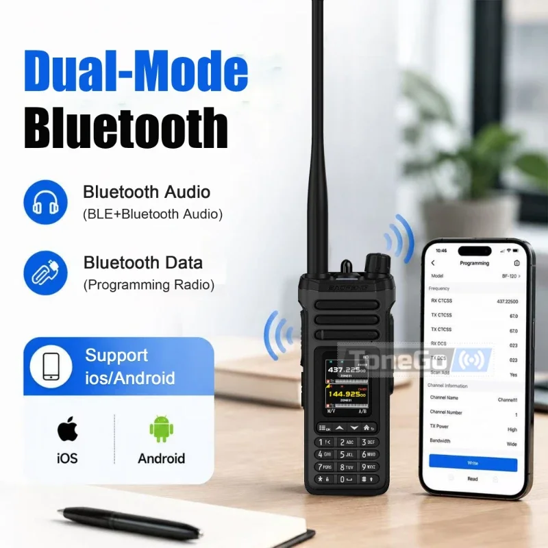 Baofeng SW-9 10W Walkie Talkie Bluetooth Audio&Programming Man Down Alarm Si4732 Multi-Band 1000CH DTMF NOAA Dual Display Radio