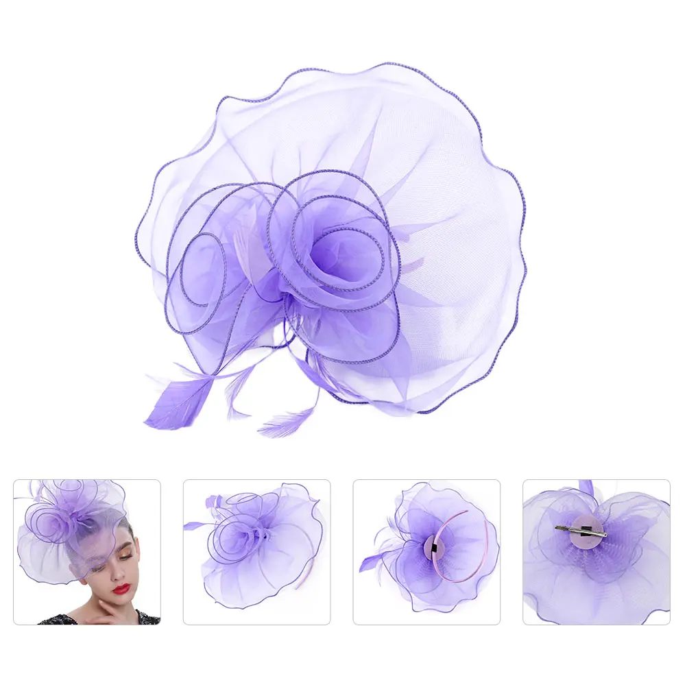 

Elegant Hair Clip Wedding Accessories Pink Mesh Women Clips Headdress Hair Accessories Dance Concert