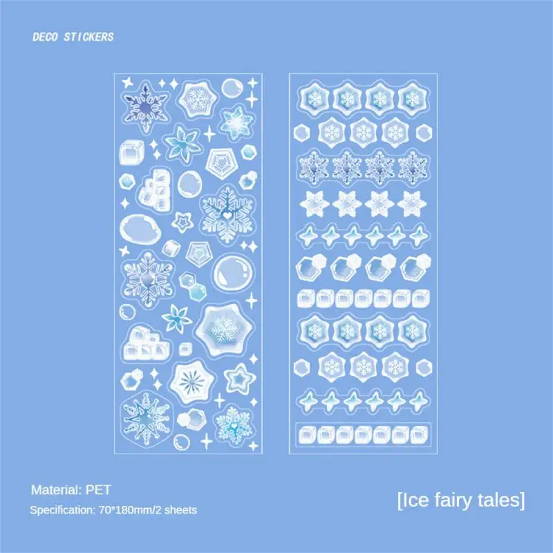 Small Snowflake Planet Stickers Korean Stationery Stickers Laptop And Water Bottle Decal Sticker Photo Planner Sticker