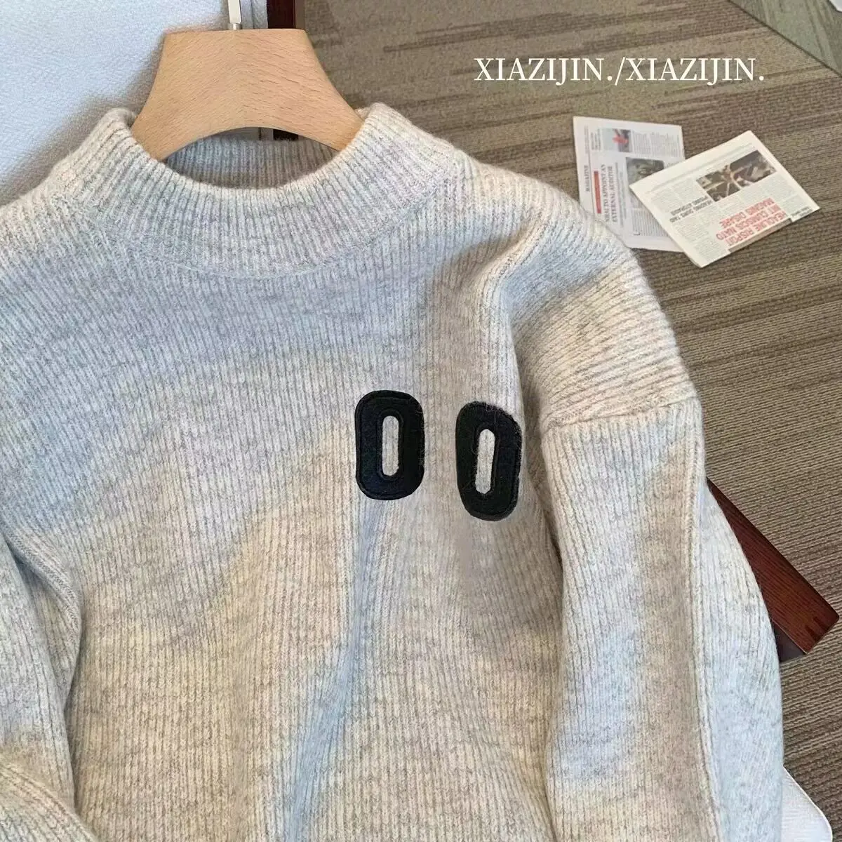 Maglione donna autunno e inverno design nicchia pullover sciolto giapponese retrò stile pigro high-end morbido ceroso lavorato a maglia y2k top emo