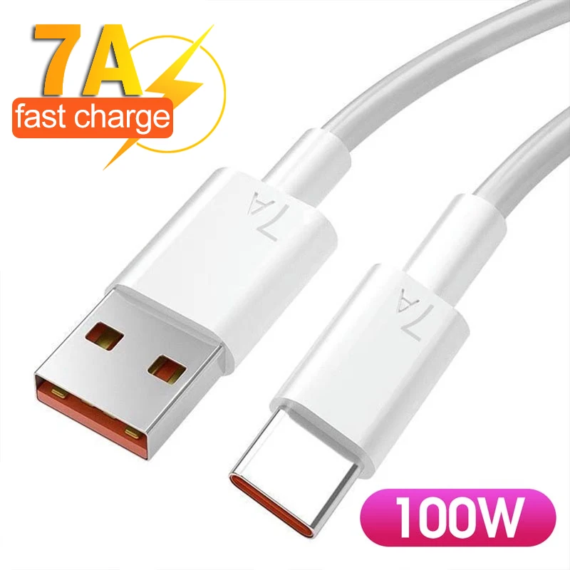 7A USB Type C Cable Fast Charging Cord for Huawei Mate 40Pro Xiaomi Poco Samsung Quick Charge USB C Cables Data Sync Cord