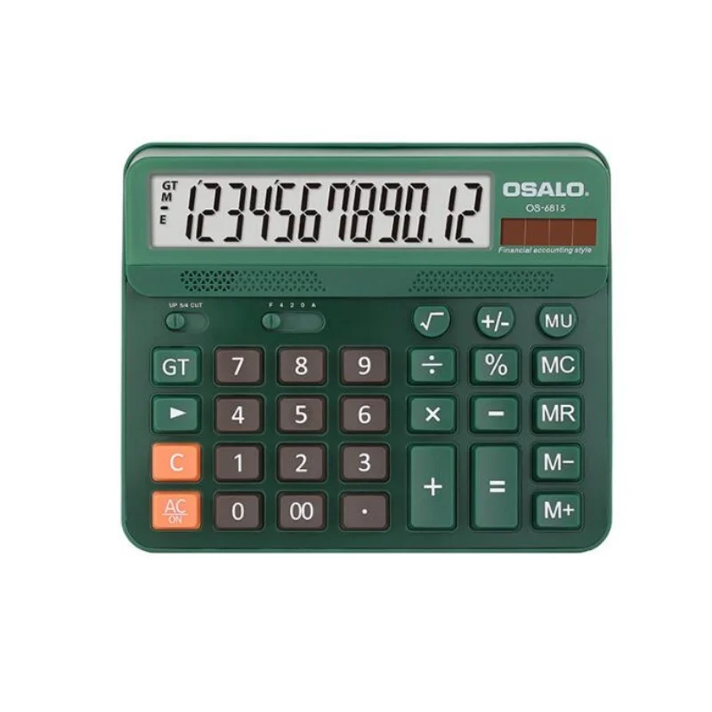 OS-6815 Solar Calculator ABS Plastic for Office Financial Environmental Science Energy Student Function