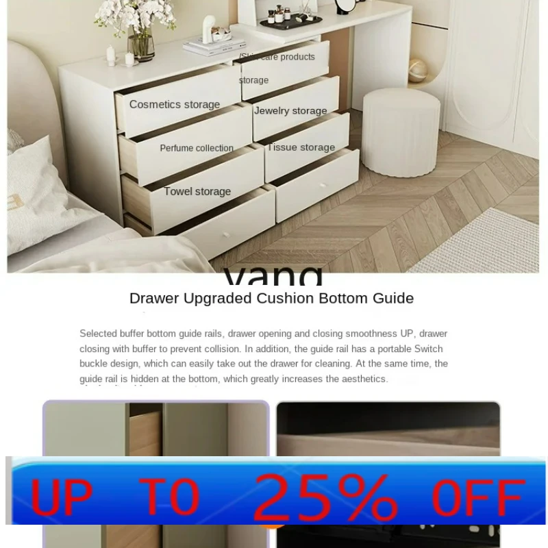 

LMM Dresser Bedroom Simple Modern Small Apartment Tailstock Storage Chest of Drawers Integrated Solid Wood Makeup Table