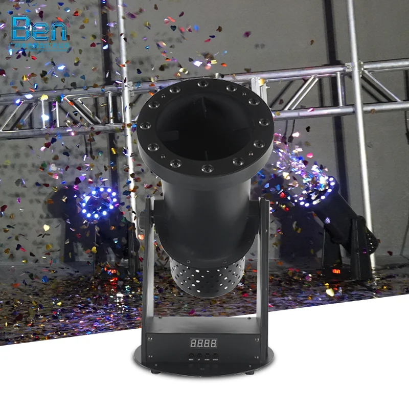 

1500W LED Wedding Confetti Cannon Machine DMX Led Confetti Blower Paper Machine Stage Confetti Cannon Special Effect for Stage