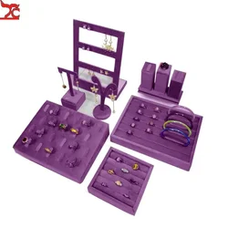 Noble Velvet Cloth Jewelry Display Stand Deep Purple Necklace Ring Jewelry Counter High End Display Props Storage Of Jewelry