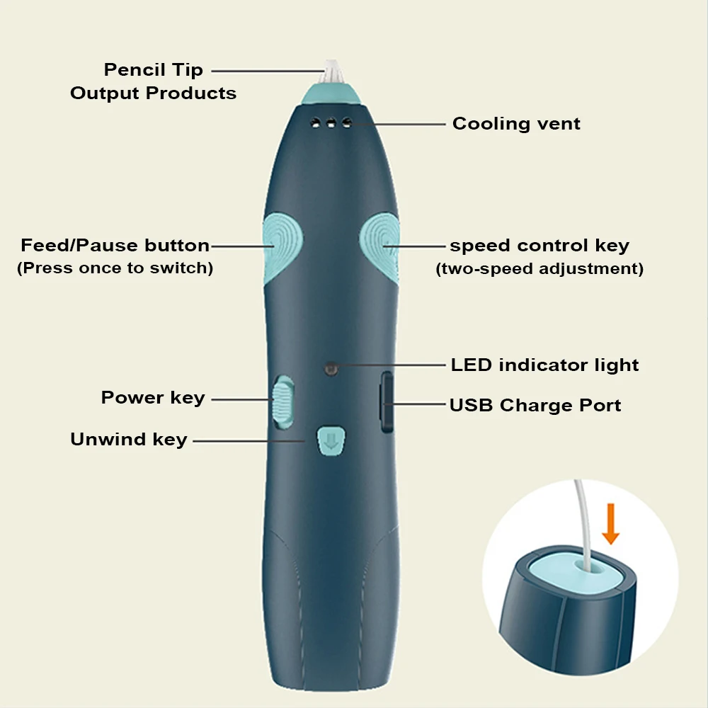 Stylo d'impression 3D sans fil pour enfants, pas chaud, bricolage, dessin, griffonnage, filament PLA, facile, adapté au cadeau d'anniversaire des enfants