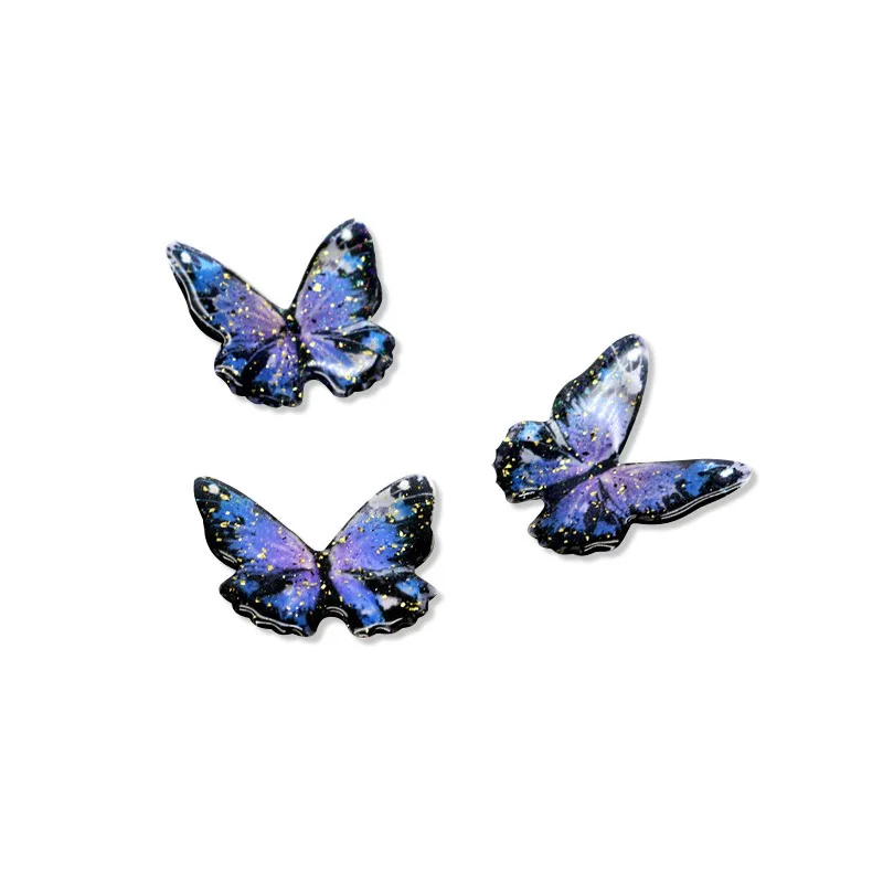 50 قطعة/الحزمة 52 أنماط فراشة مسمار الفن INS موضة لطيف فتاة التدرج الملونة الصلبة الراتنج الديكور مانيكير DIY بها بنفسك اكسسوارات